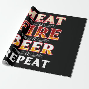 Papel De Regalo Barbacoa   Repetición de cerveza de carne de humid