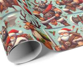 Papel De Regalo Barbarian-Themed Christmas Wrapping Paper