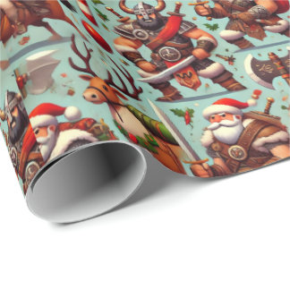 Papel De Regalo Barbarian-Themed Christmas Wrapping Paper