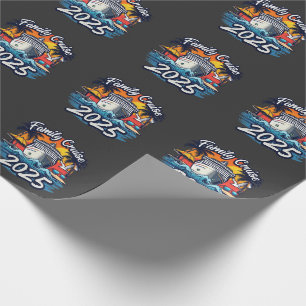 Papel De Regalo Barco de la tripulación familiar de crucero famili