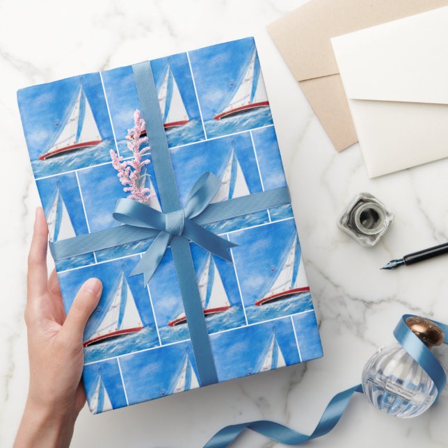 Papel De Regalo Barco De Navegación En Alta Mar (Regalar)