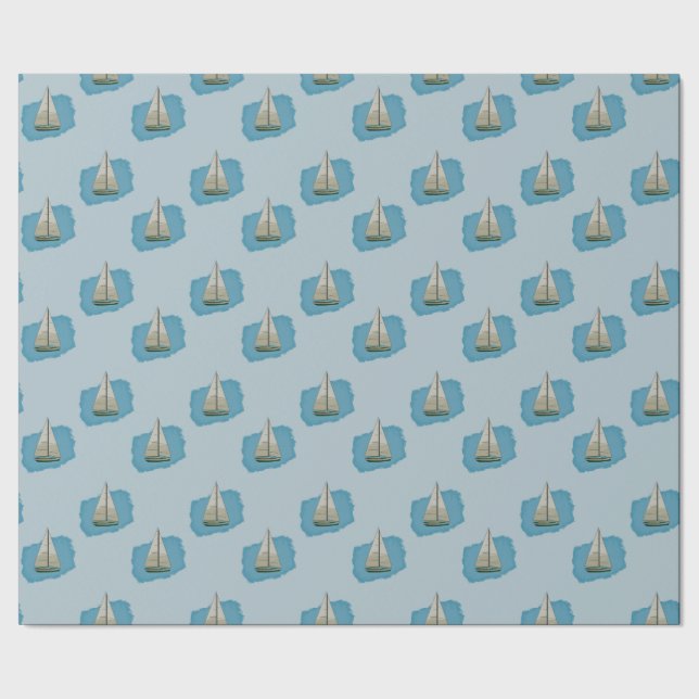 Papel De Regalo Barco de vela (Costura)