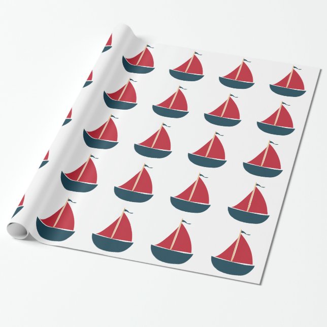 Papel De Regalo Barco de vela (Desenrollado)