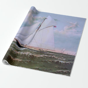 Papel De Regalo Barco de vela antiguo Sloop Yate Barco de vela Océ