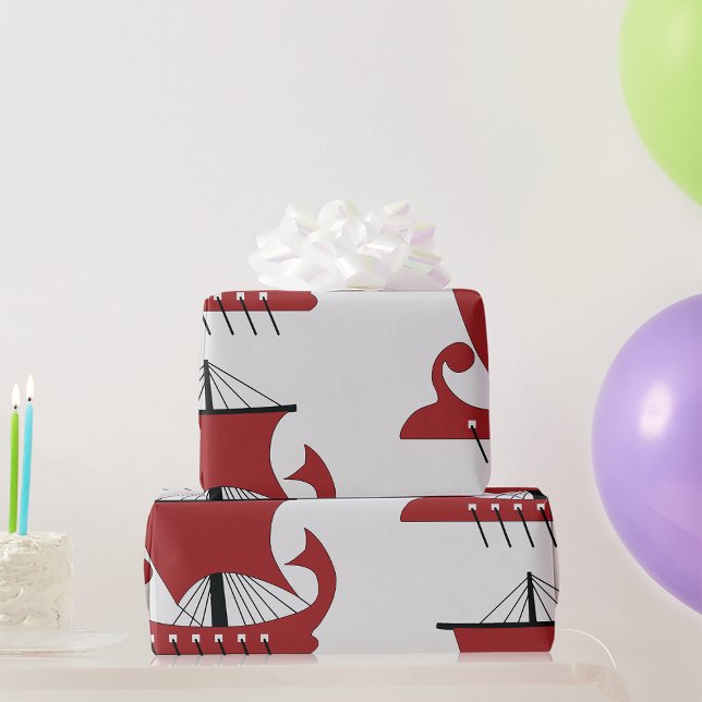 Papel De Regalo Barco Drakkar de silueta de larga duración (Subido por el creador)