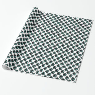 Papel De Regalo Barco Náutico Art Deco Azul Claro Blanco Negro