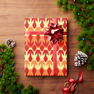 Papel De Regalo Barco rojo y patrón de flecha amarilla