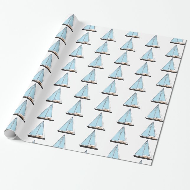 Papel De Regalo Barco velero de lujo (Desenrollado)
