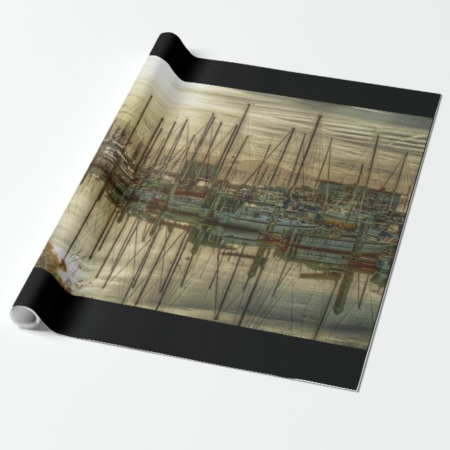 Papel De Regalo Barcos en el puerto (Desenrollado)