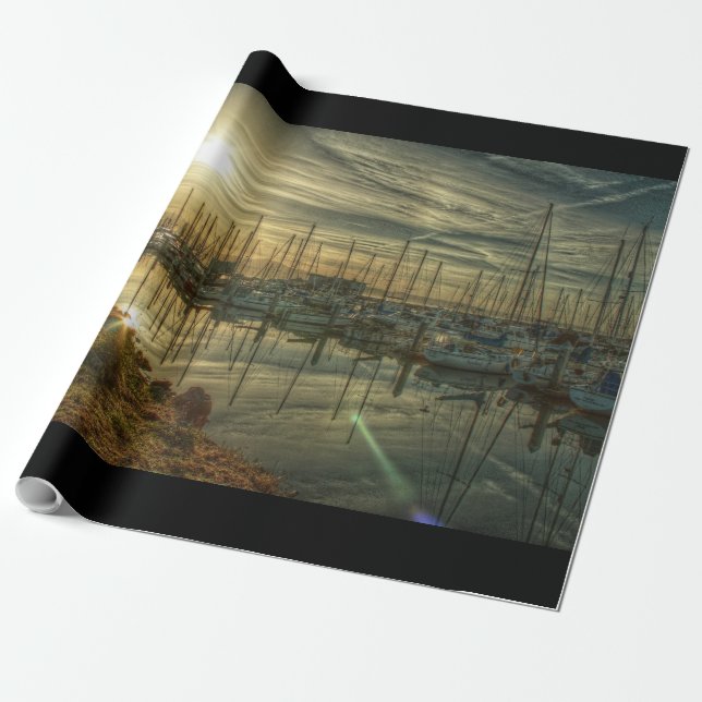 Papel De Regalo Barcos en el puerto 2 (Desenrollado)