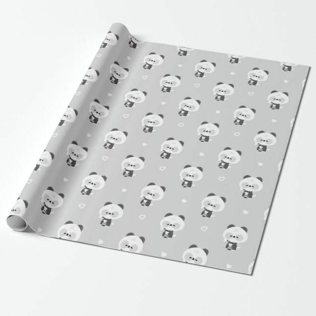 Papel De Regalo Barista Panda Lindo (Desenrollado)