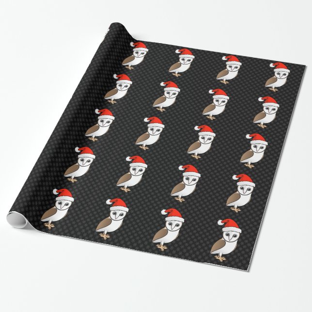 Papel De Regalo Barn Owl Santa (Desenrollado)