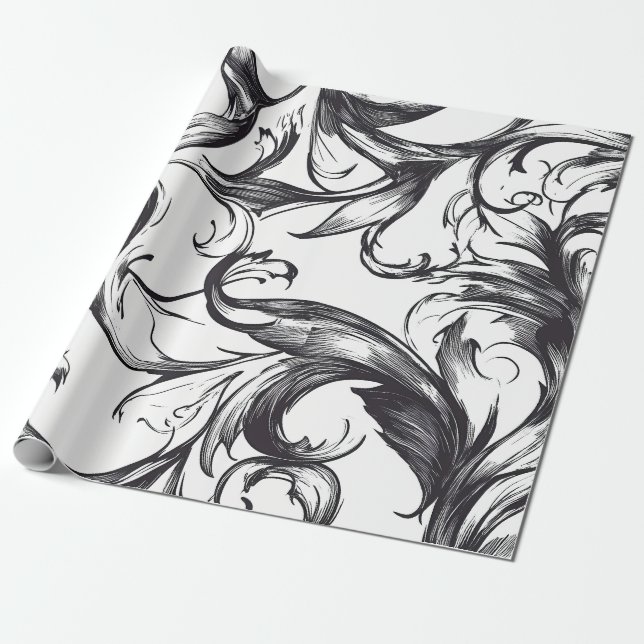 Papel De Regalo Baroque Flourish Wrapping Paper (Desenrollado)