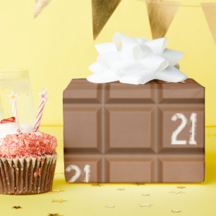 Papel De Regalo Barra de chocolate para cumpleaños 21 