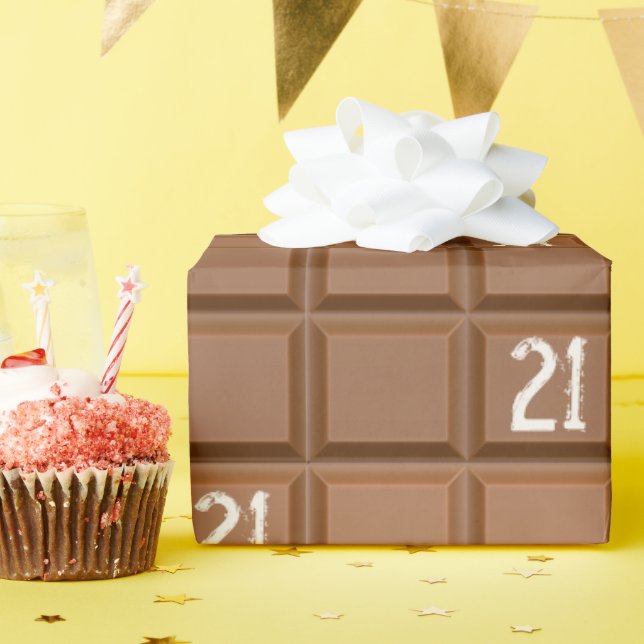 Papel De Regalo Barra de chocolate para cumpleaños 21  (Fiesta de cumpleaños )
