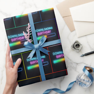 Papel De Regalo Barra de descarga de cumpleaños Neon