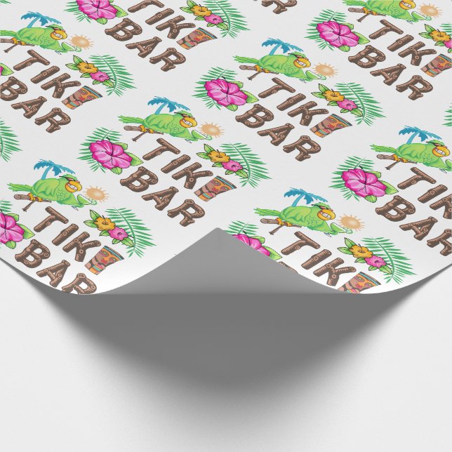 PAPEL DE REGALO BARRA DE TIKI TROPICAL (Esquina)