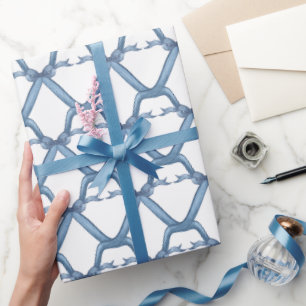 Papel De Regalo Barras de agua Chinoiserie Blue