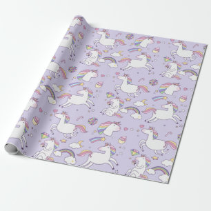 Papel De Regalo Barrios de lluvia y Unicornios