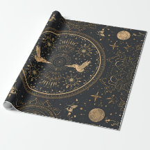 Papel de Regalo Barroco Dorado Celestial