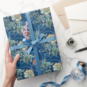 Papel De Regalo Barroco Floral Elegante Dorado