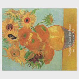 Papel De Regalo Base con doce girasoles de Vincent van Gogh.