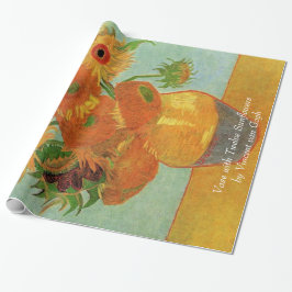Papel De Regalo Base con doce girasoles de Vincent van Gogh.