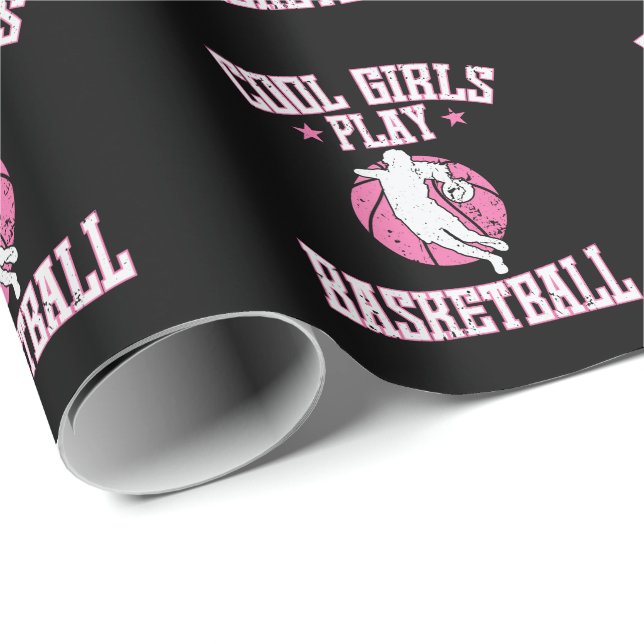Papel De Regalo Basketball für Mädchen "Cool Girls play Basketball (Esquina del rollo)