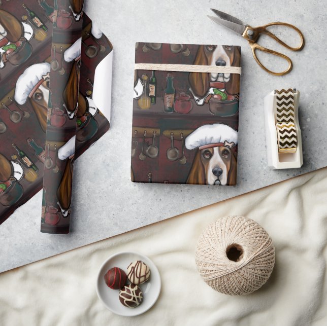 PAPEL DE REGALO BASSET HOUND (Artesanía)