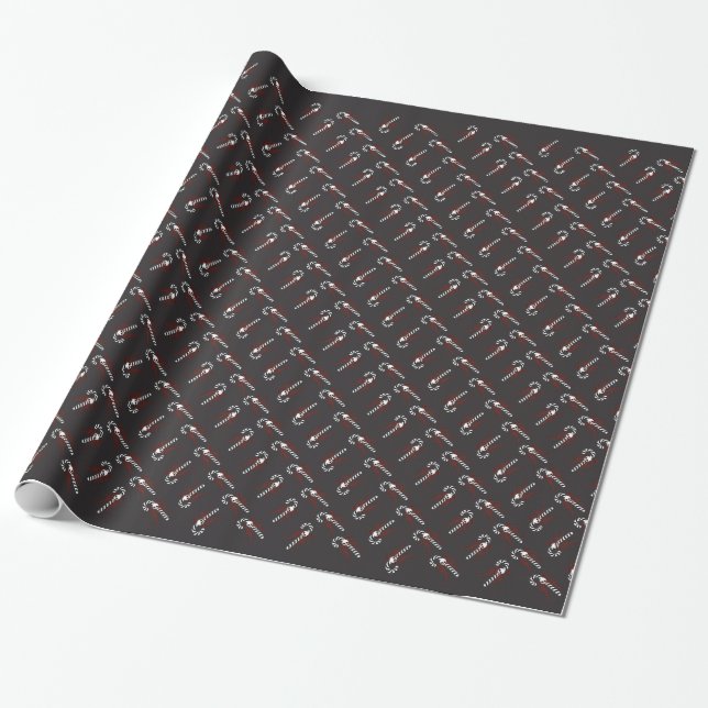 Papel De Regalo Bastón de caramelo del cráneo (Desenrollado)
