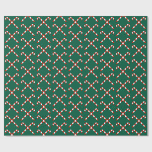 Papel De Regalo Bastones de Caramelo Cruzados