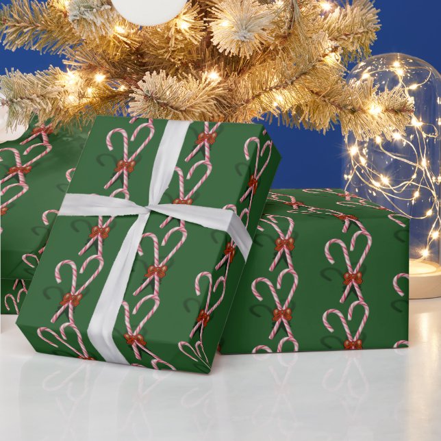 Papel De Regalo Bastones de Caramelo de Navidad (Vacaciones)