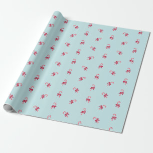 Papel De Regalo Bastones de Caramelo y Lazos