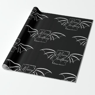 Papel De Regalo Bat Wing Merry Christmas Bookish WrapPaper