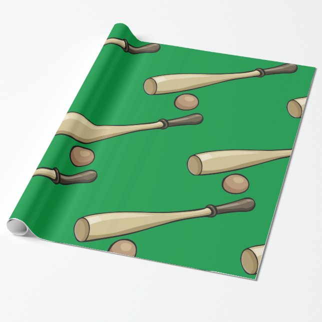 Papel De Regalo Bate de béisbol de madera (Desenrollado)