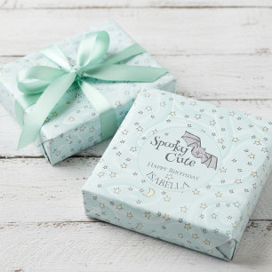 Papel De Regalo Batidos de menta, estrellas y lunas adormilados