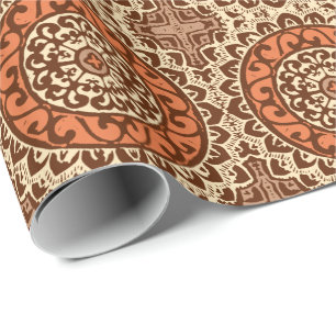 Papel De Regalo Batik, moho y Brown al sudoeste de la mandala de