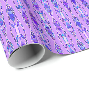 Papel De Regalo Batik tribal - Lavanda, azul y violeta