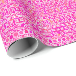 Papel De Regalo Batik tribal - rosa fucsia, magenta y coral