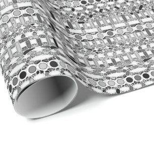 Papel De Regalo Batik tribal - tonos de gris