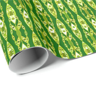 Papel De Regalo Batik tribal - Verde oscuro y aguacate