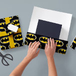 Papel De Regalo Batman Symbol | Classic Logo<br><div class="desc">Featuring the symbol of the world's most famous superhero, this classic comic book inspired design has been brought to you by DC Comics. With Batman's famous yellow bat logo set against a bold, black background, this classic design will add a fun element to your birthday gift. Perfect for kids, lovers...</div>