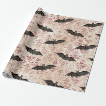 Bats and Burgundy Damask