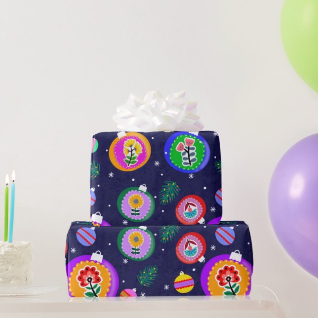 Papel De Regalo Bauble Galore (Regalos de fiesta)