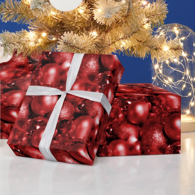Papel De Regalo Baubles de Navidades rojos (Subido por el creador)