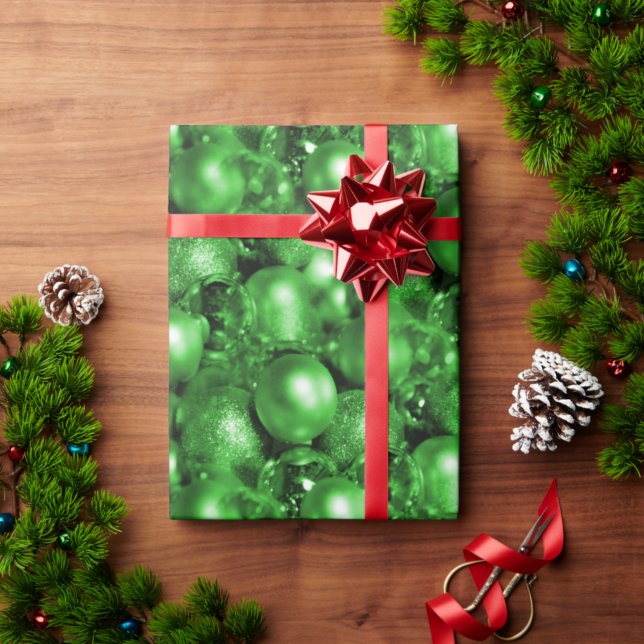 Papel De Regalo Baubles de Navidades verdes (Subido por el creador)