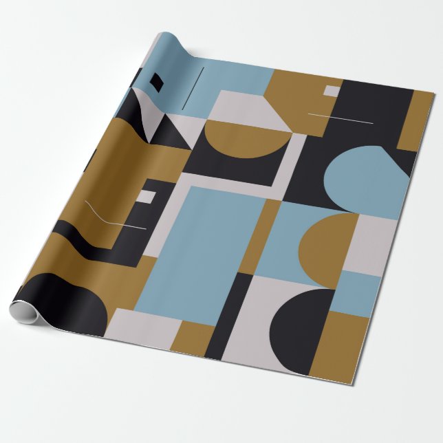 Papel De Regalo Bauhaus composition artwork made with abstract ele (Desenrollado)