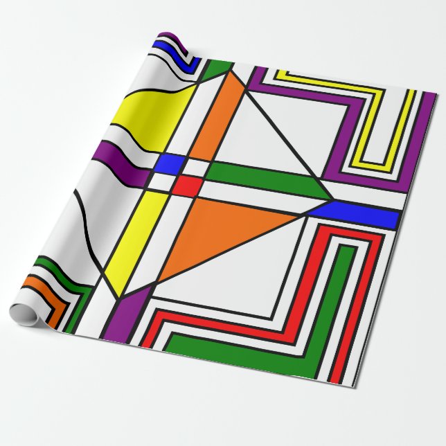 Papel De Regalo Bauhaus StainGlass (Desenrollado)