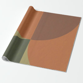 Papel De Regalo Bauhaus Terracotta Green Abstract Wrapping Paper