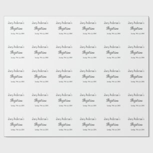 Papel De Regalo Bautismo católico niños modernos simple QR mínimo